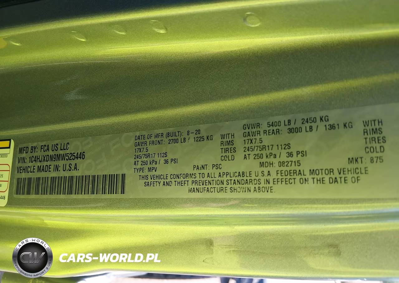 2021 Jeep Wrangler Unlimited Sport S 4X4 VIN:1C4HJXDN9MW525446 - 9