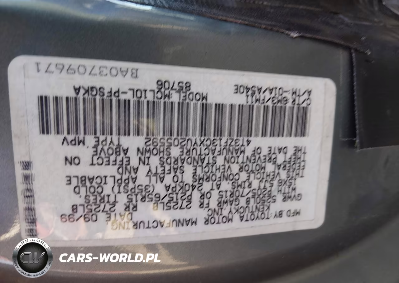 2000 Toyota Sienna Xle VIN:4T3ZF13CXYU205592 - 9