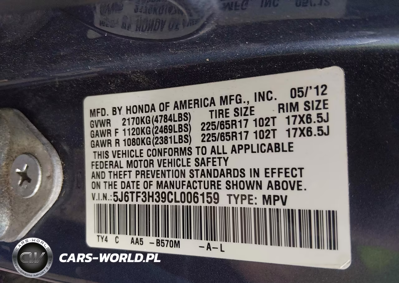 2012 Honda Crosstour 2.4 Ex VIN:5J6TF3H39CL006159 - 9