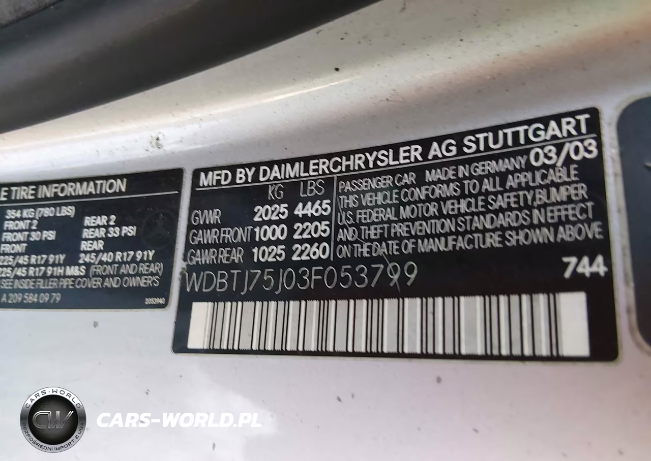 2003 Mercedes Clk 500 VIN:WDBTJ75J03F053799 - 9