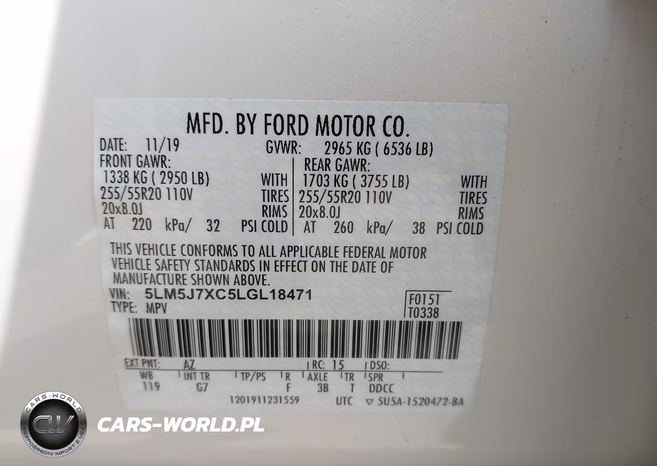2020 Lincoln Aviator Reserve VIN:5LM5J7XC5LGL18471 - 9