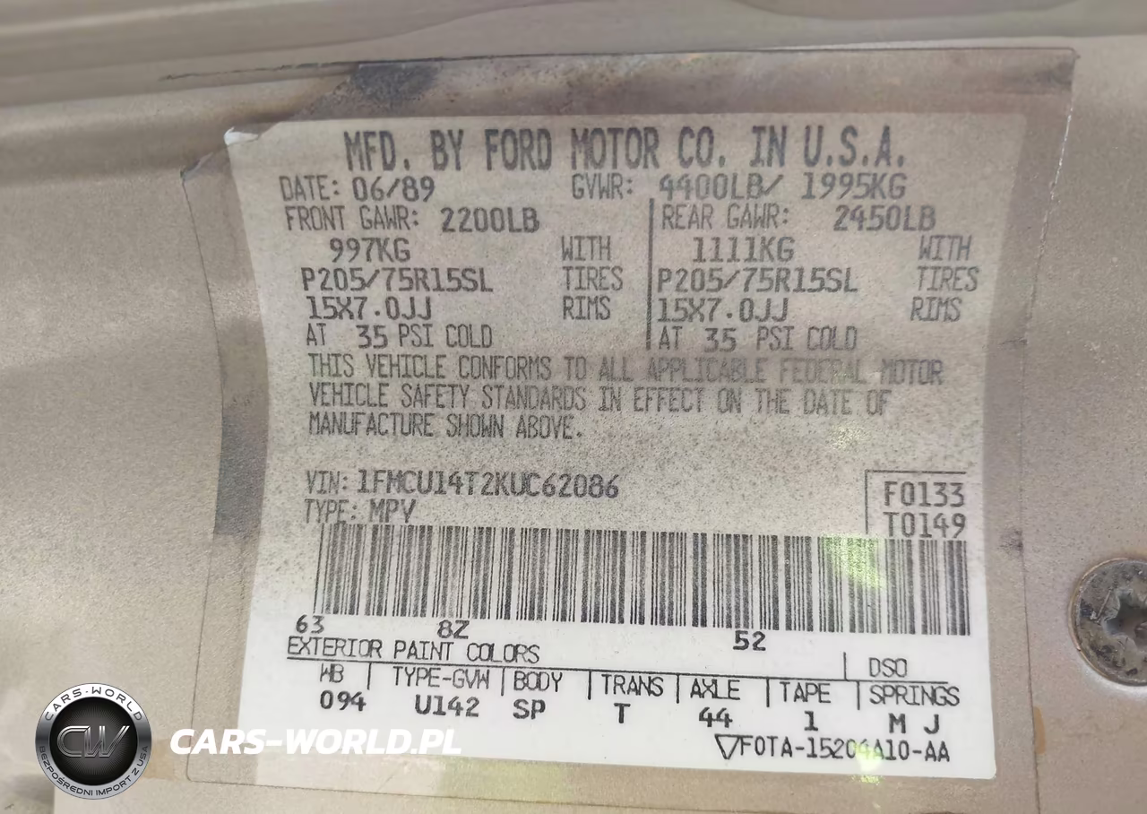 1989 Ford Bronco Ii VIN:1FMCU14T2KUC62086 - 9