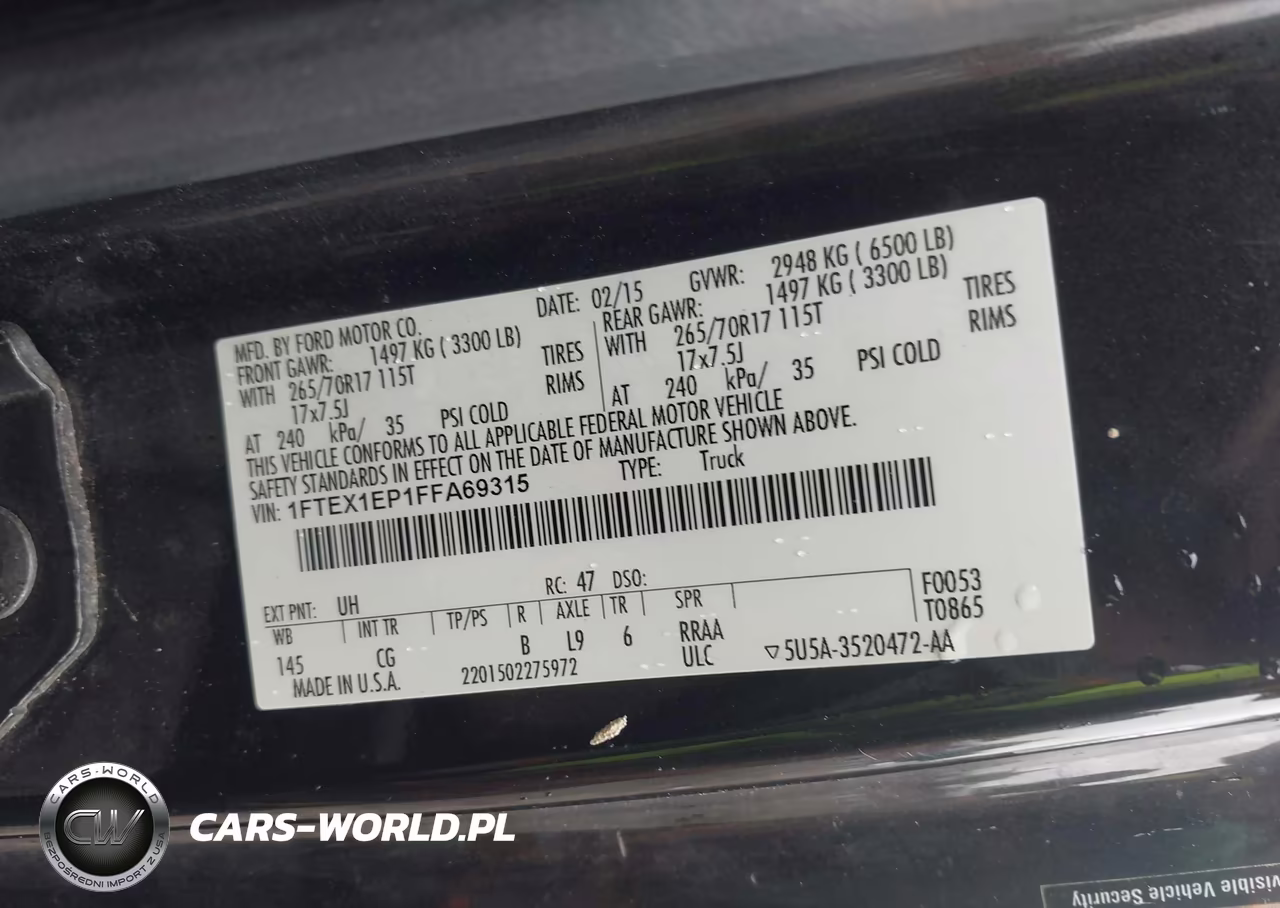 2015 Ford F-150 Xl VIN:1FTEX1EP1FFA69315 - 9