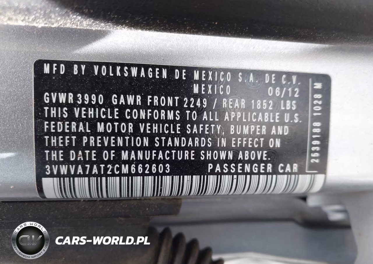 2012 Volkswagen Beetle 2.0T Turbo VIN:3VWVA7AT2CM662603 - 9