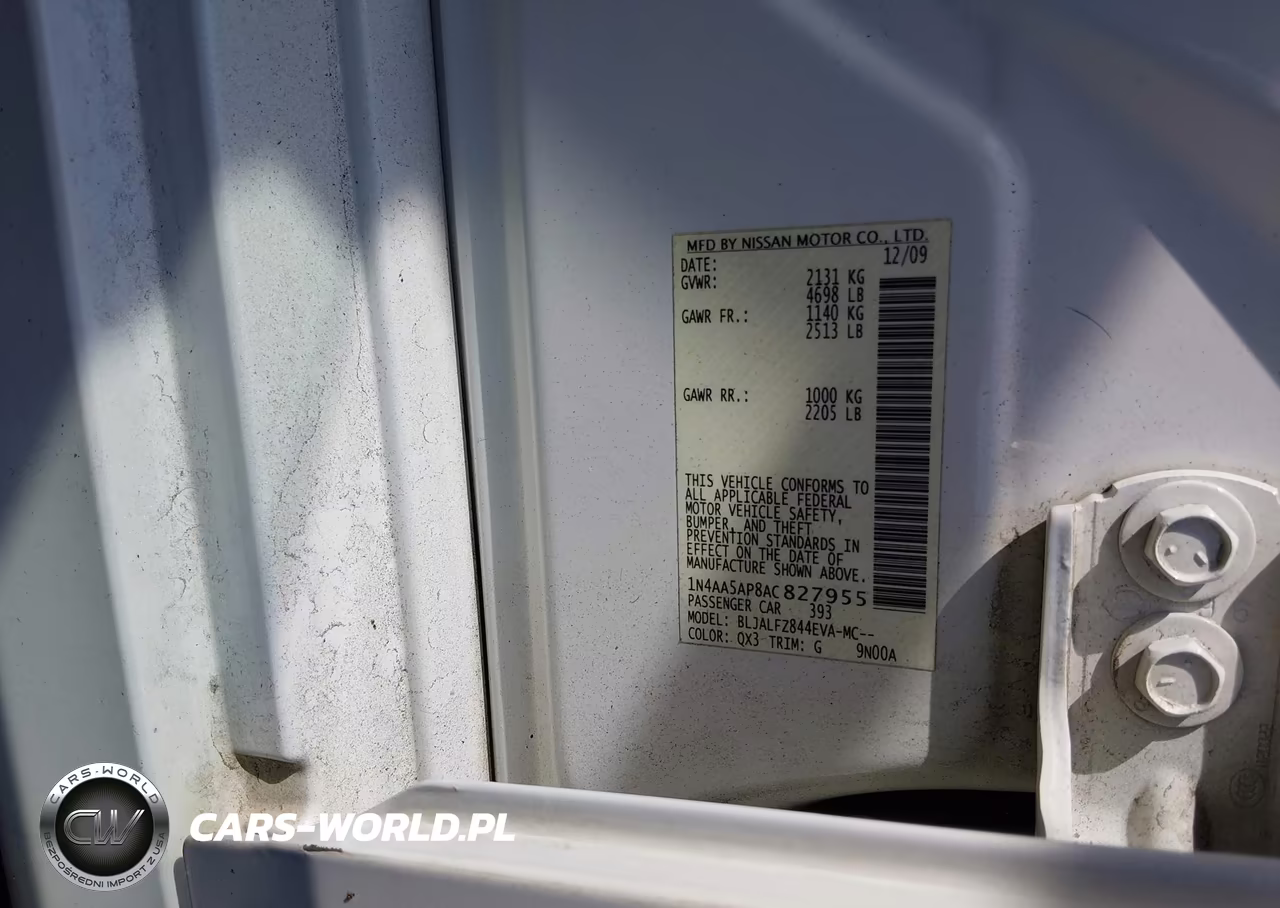 2010 Nissan Maxima 3.5 Sv VIN:1N4AA5AP8AC827955 - 9