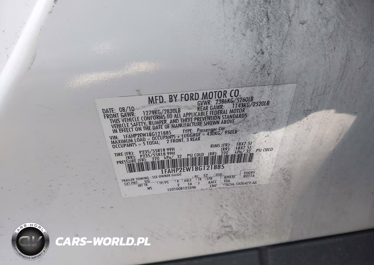 2011 Ford Taurus Sel VIN:1FAHP2EW1BG121885 - 9