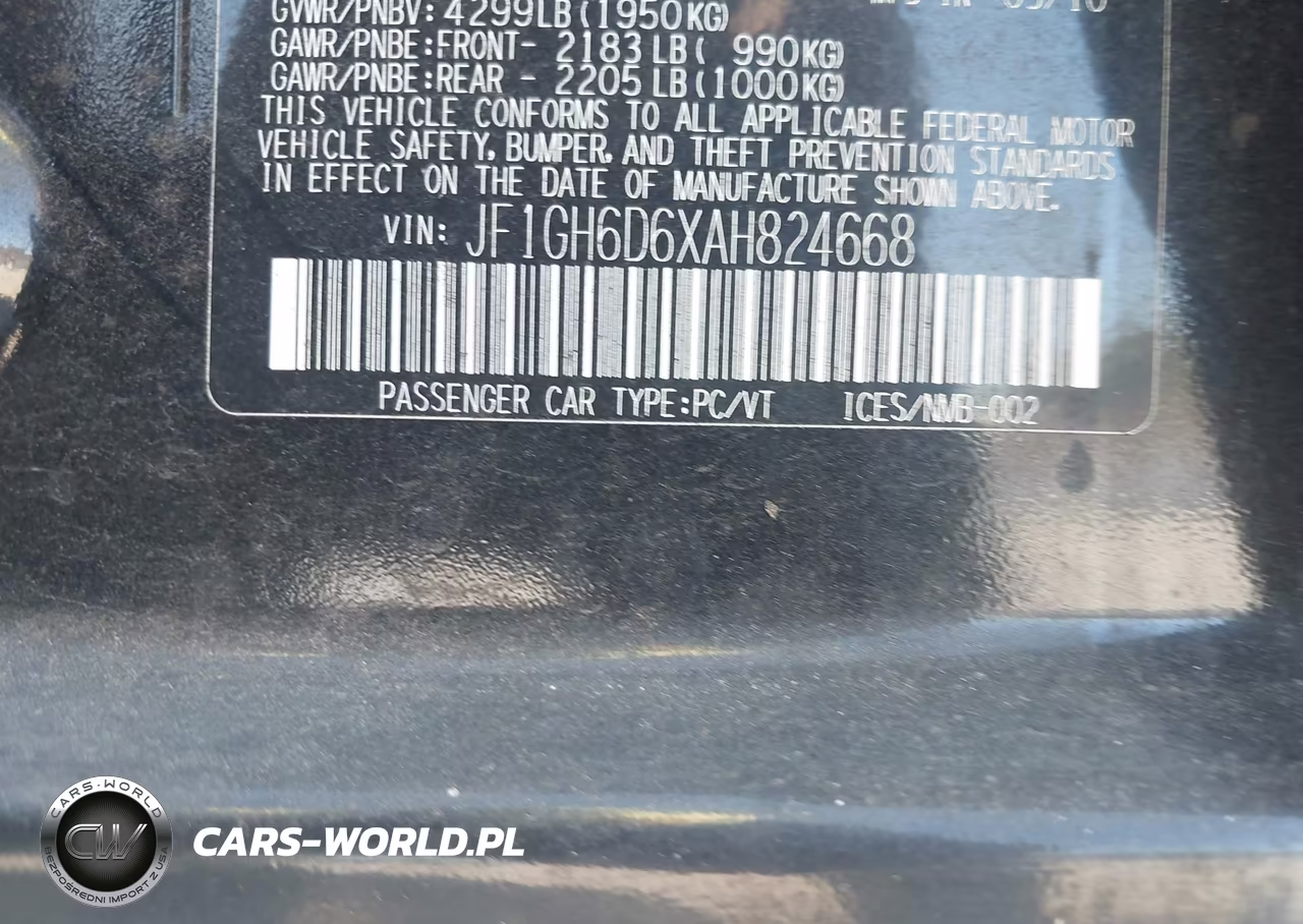 2010 Subaru Impreza Outback Sport VIN:JF1GH6D6XAH824668 - 9