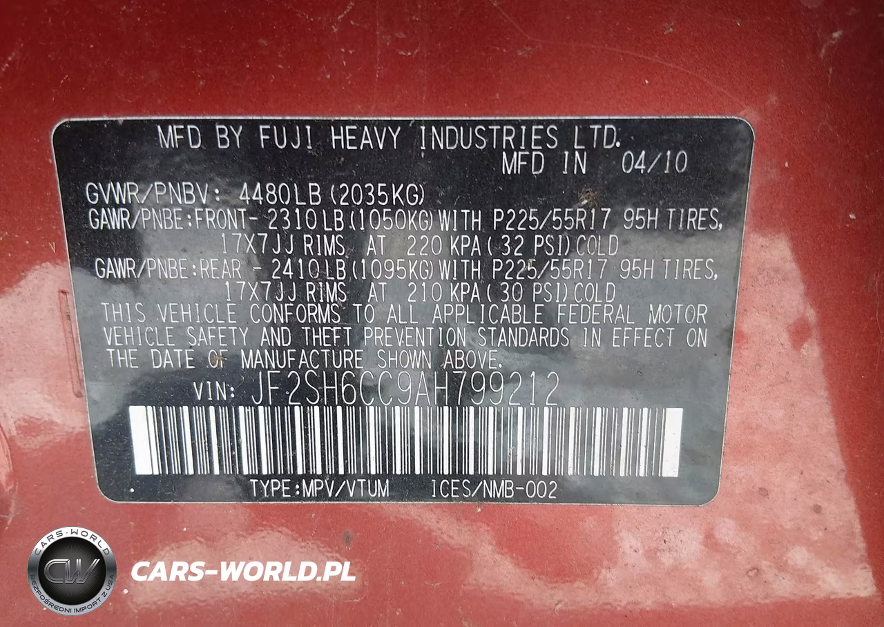 2010 Subaru Forester 2.5X Premium VIN:JF2SH6CC9AH799212 - 9