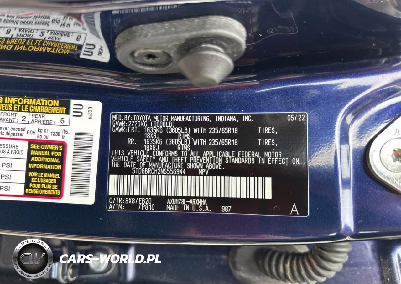 2022 Toyota Highlander Hybrid Xle VIN:5TDGBRCH2NS556944 - 9
