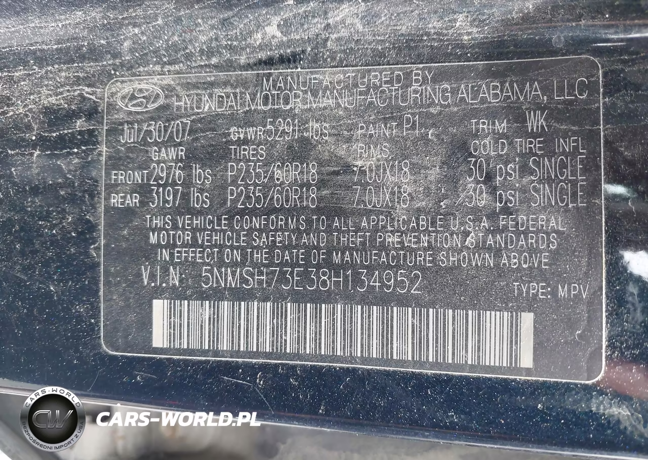 2008 Hyundai Santa Fe Limited-Se VIN:5NMSH73E38H134952 - 9