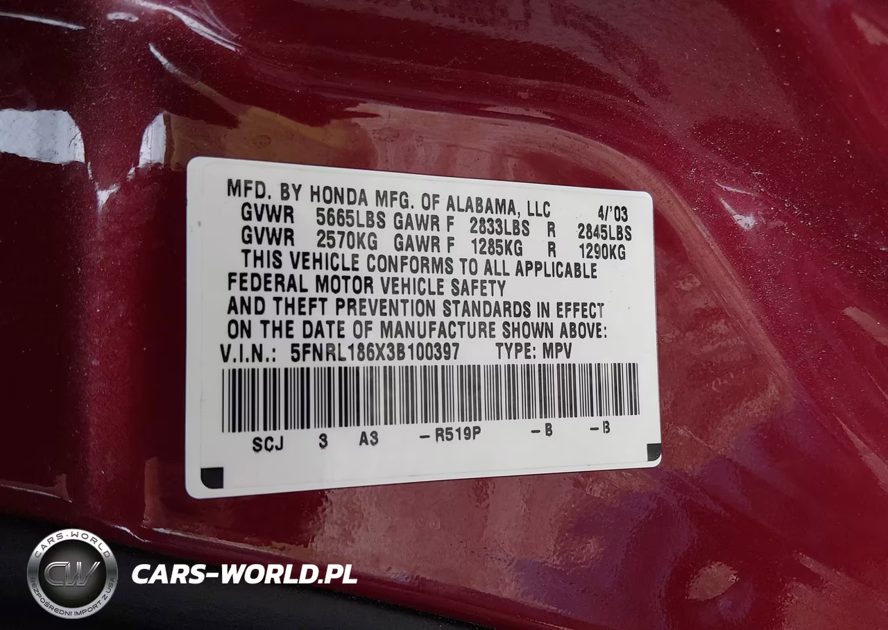 2003 Honda Odyssey Ex VIN:5FNRL186X3B100397 - 9