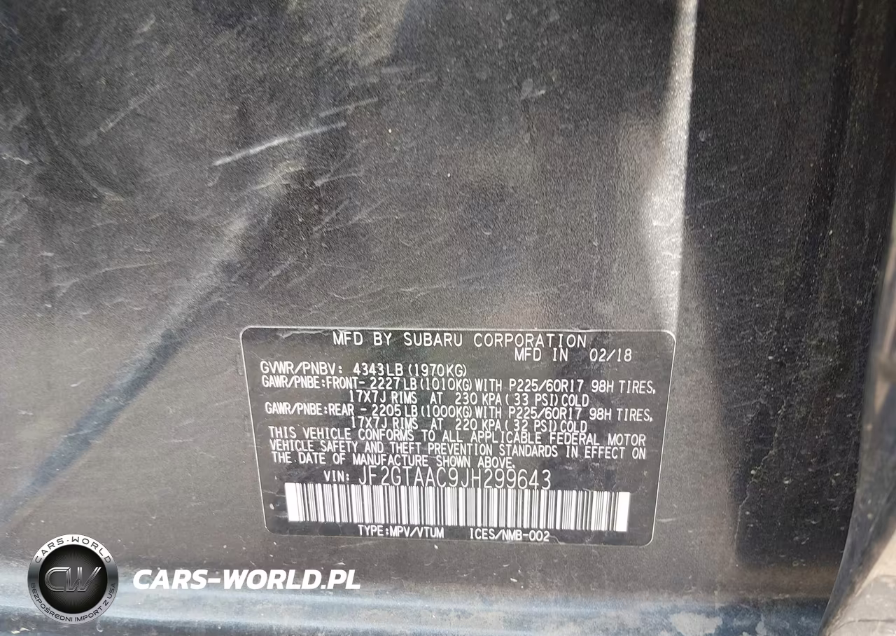 2018 Subaru Crosstrek 2.0I VIN:JF2GTAAC9JH299643 - 9