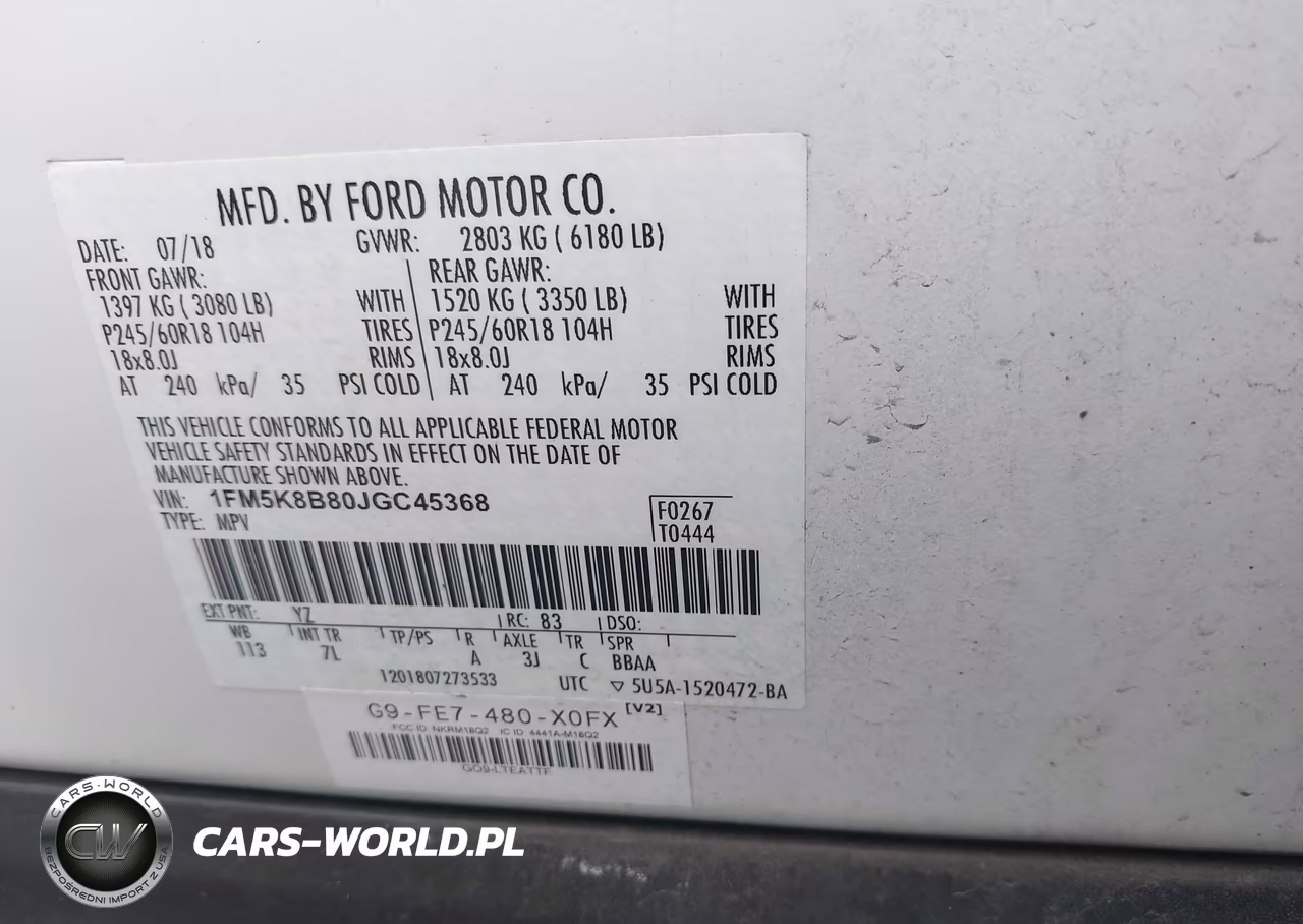 2018 Ford Explorer VIN:1FM5K8B80JGC45368 - 9