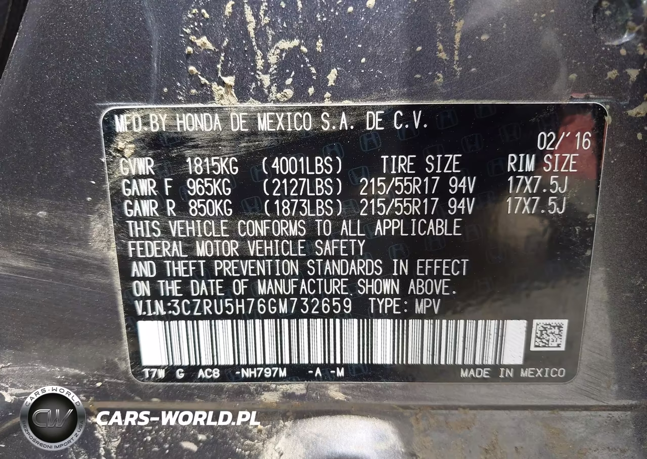 2016 Honda Hr-V Ex-L VIN:3CZRU5H76GM732659 - 9