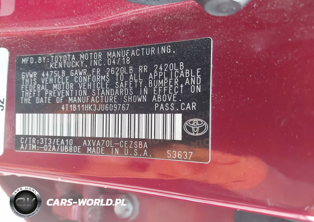 2018 Toyota Camry Se VIN:4T1B11HK3JU609767 - 9
