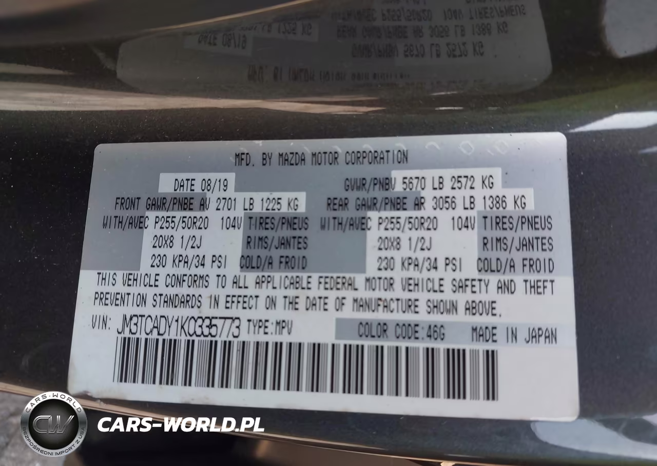 2019 Mazda Cx-9 Grand Touring VIN:JM3TCADY1K0335773 - 9