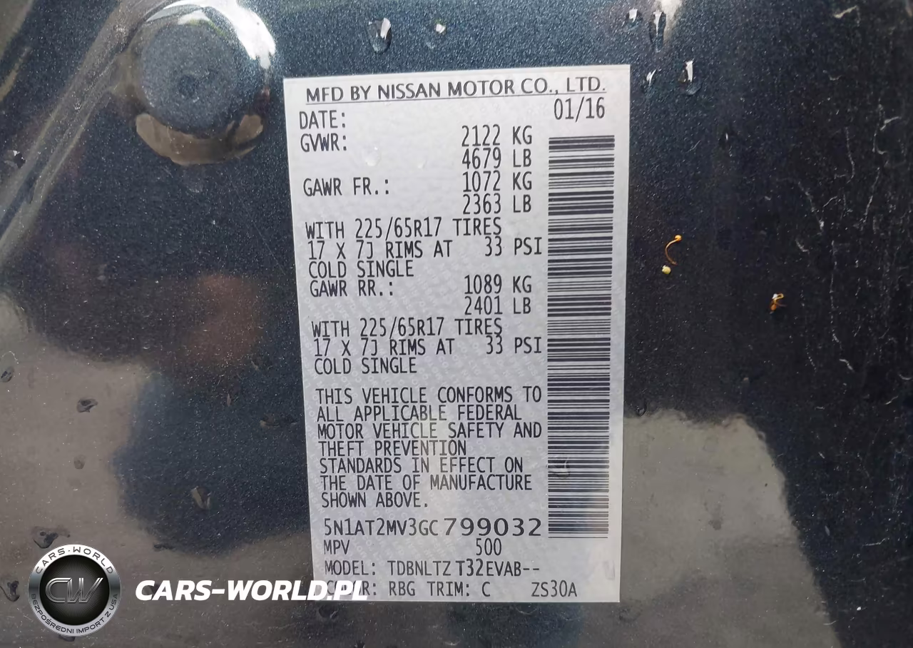 2016 Nissan Rogue Sv VIN:5N1AT2MV3GC799032 - 9