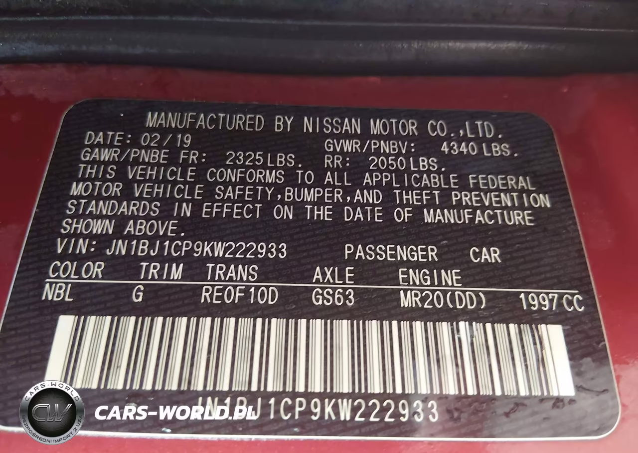 2019 Nissan Rogue Sport S VIN:JN1BJ1CP9KW222933 - 9