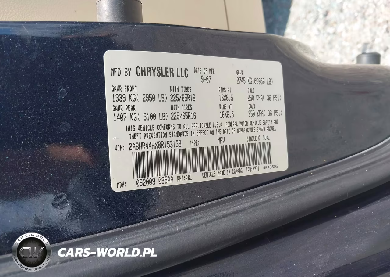 2008 Chrysler Town & Country Lx VIN:2A8HR44HX8R153138 - 9