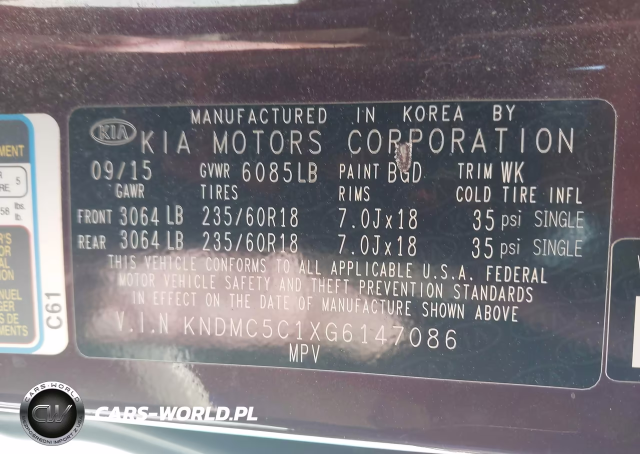2016 Kia Sedona Sx VIN:KNDMC5C1XG6147086 - 9