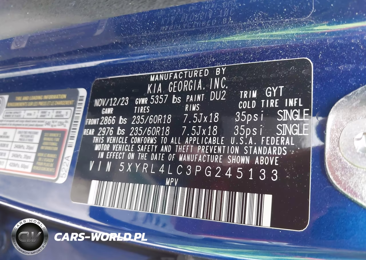 2023 Kia Sorento S VIN:5XYRL4LC3PG245133 - 9