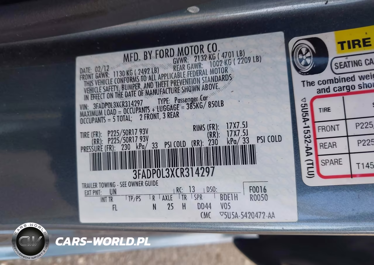 2012 Ford Fusion Hybrid VIN:3FADP0L3XCR314297 - 9