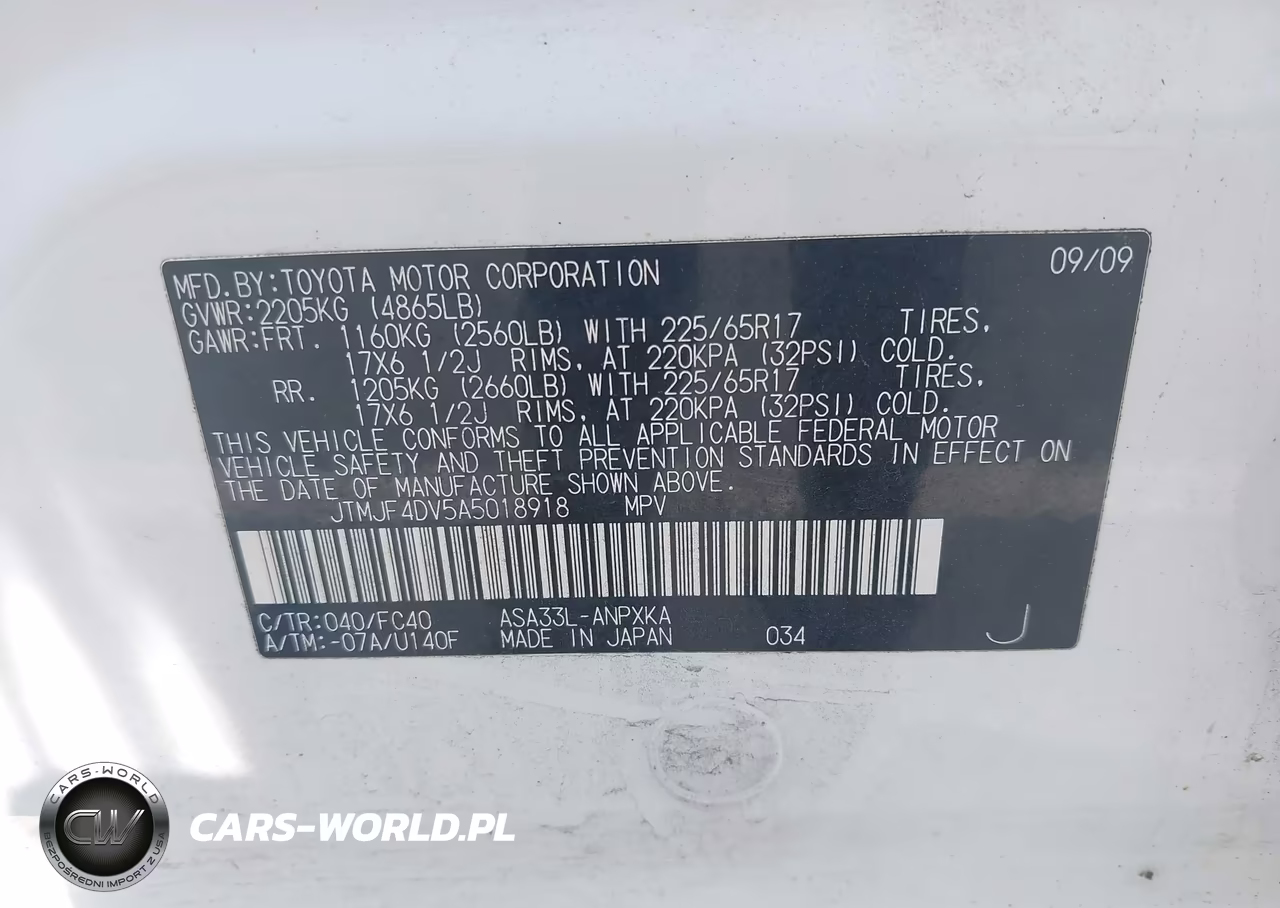 2010 Toyota Rav4 VIN:JTMJF4DV5A5018918 - 9