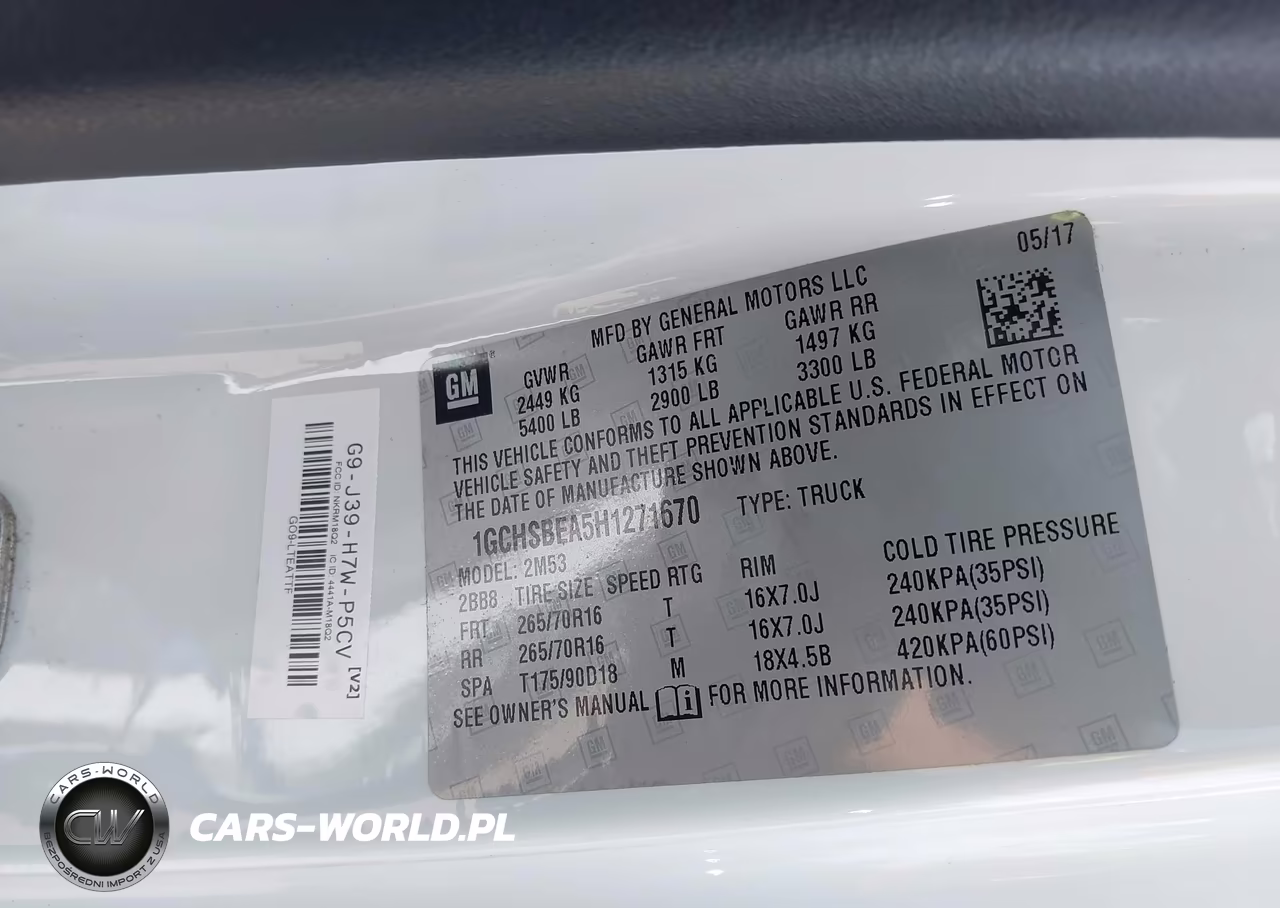 2017 Chevrolet Colorado 2Wd Wt VIN:1GCHSBEA5H1271670 - 9
