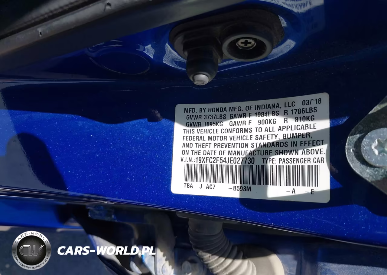 2018 Honda Civic Lx VIN:19XFC2F54JE027730 - 9