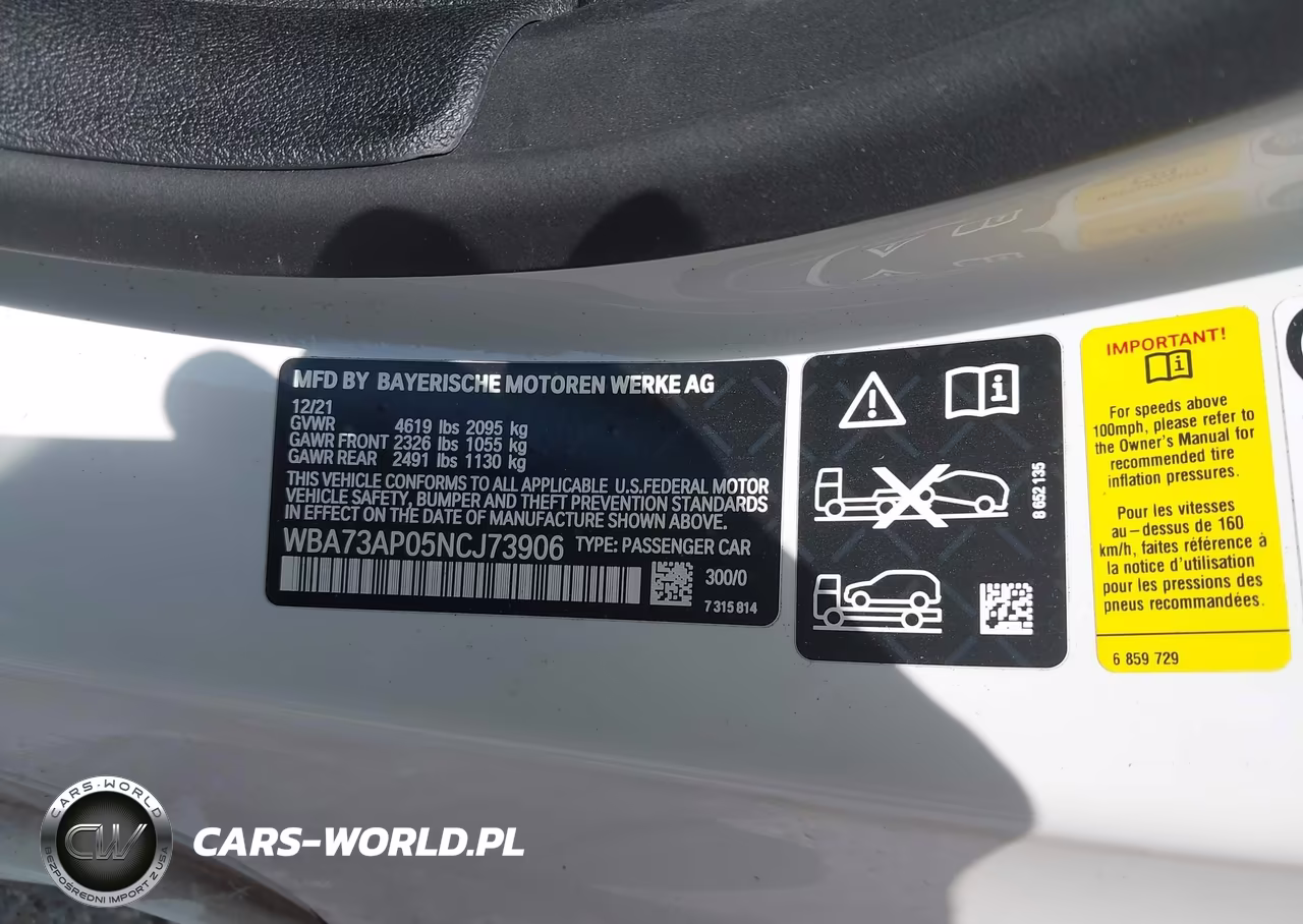 2022 BMW 430I xDrive VIN:WBA73AP05NCJ73906 - 9