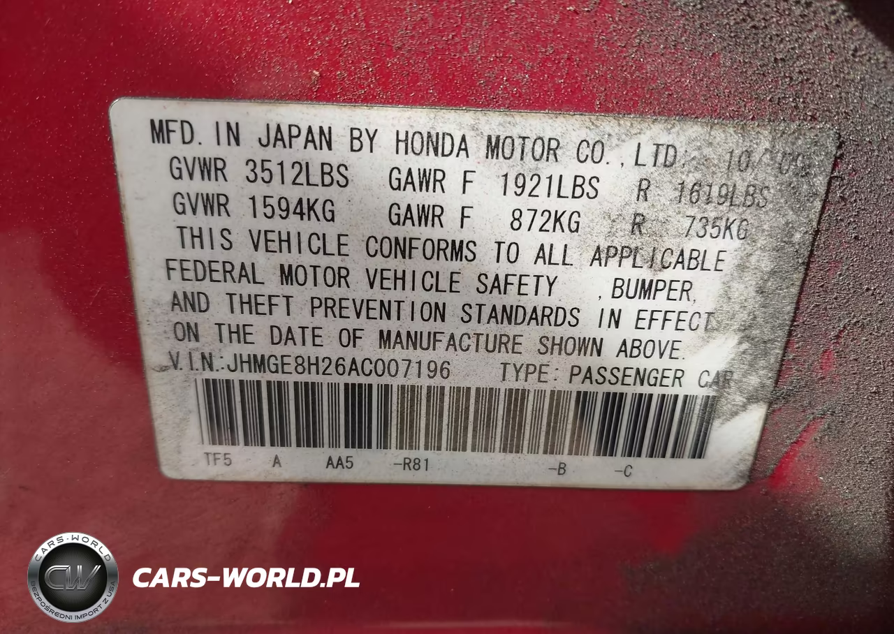 2010 Honda Fit VIN:JHMGE8H26AC007196 - 9