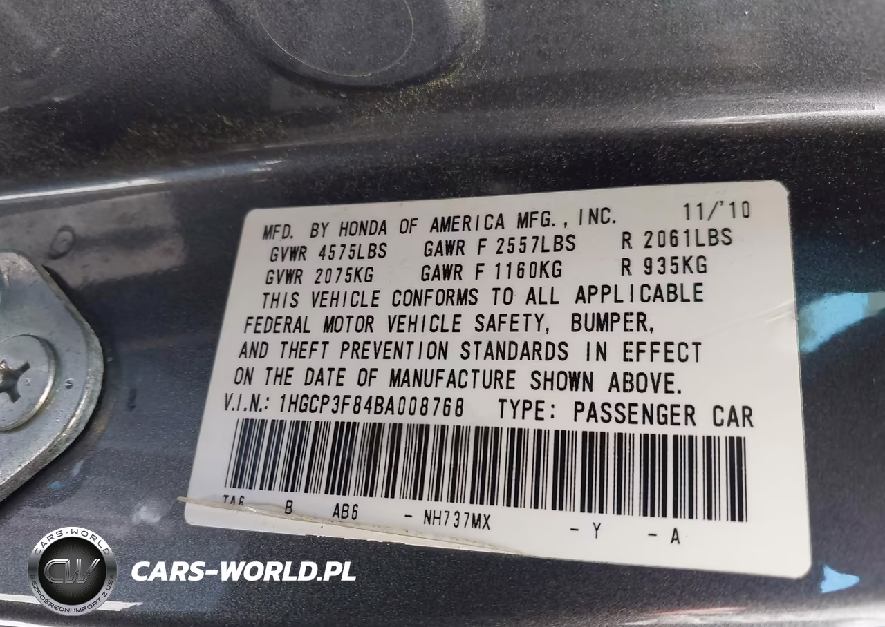 2011 Honda Accord 3.5 Ex-L VIN:1HGCP3F84BA008768 - 9