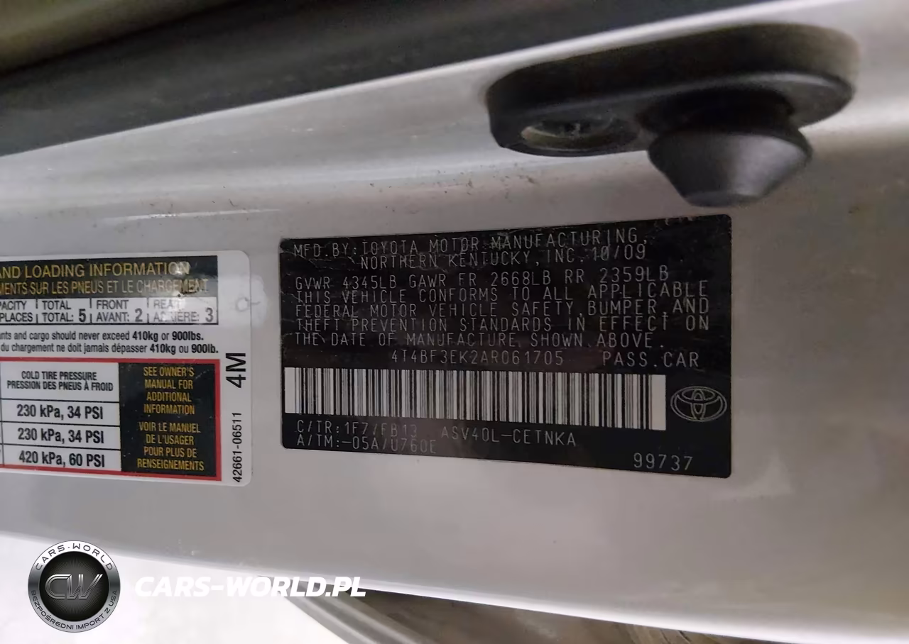 2010 Toyota Camry Le VIN:4T4BF3EK2AR061705 - 9
