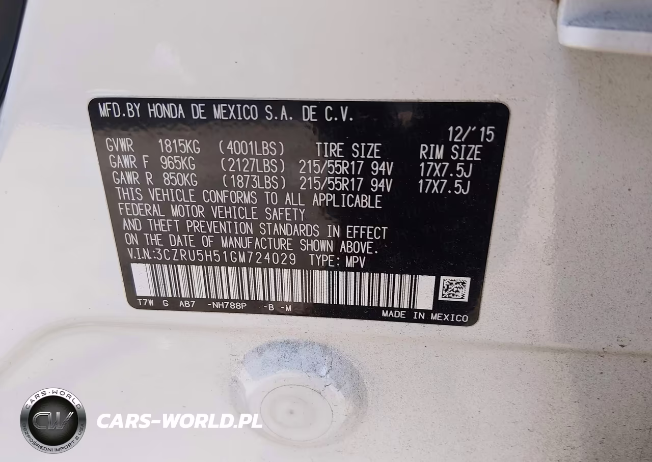 2016 Honda Hr-V Ex VIN:3CZRU5H51GM724029 - 9