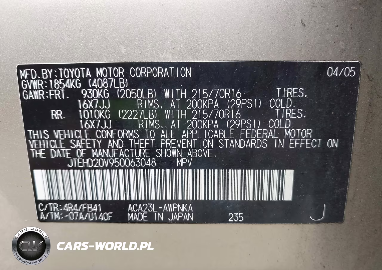 2005 Toyota Rav4 VIN:JTEHD20V950063048 - 9