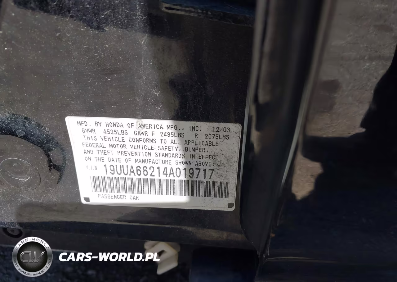 2004 Acura Tl VIN:19UUA66214A019717 - 9