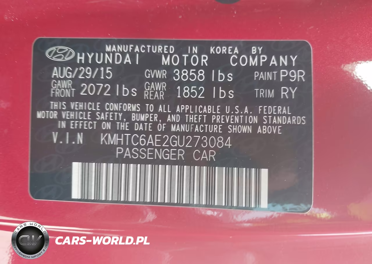2016 Hyundai Veloster Turbo VIN:KMHTC6AE2GU273084 - 9