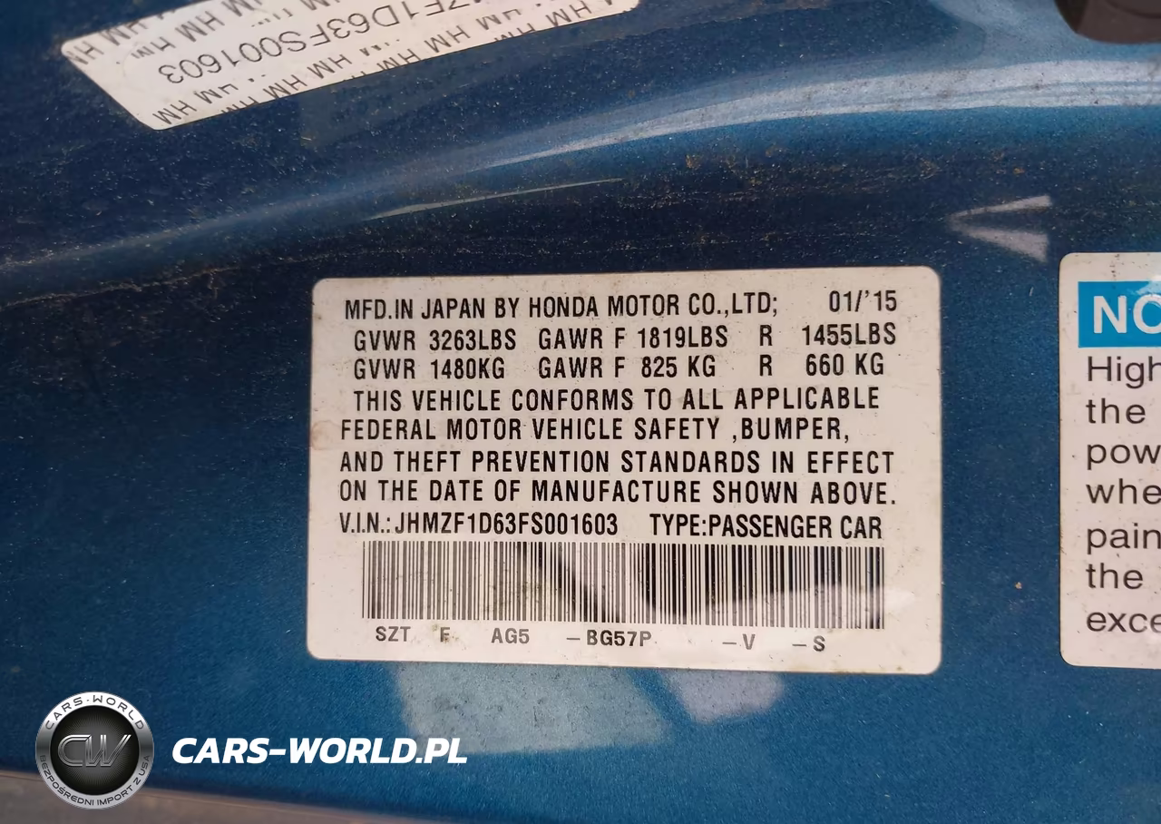 2015 Honda Cr-Z Ex VIN:JHMZF1D63FS001603 - 9