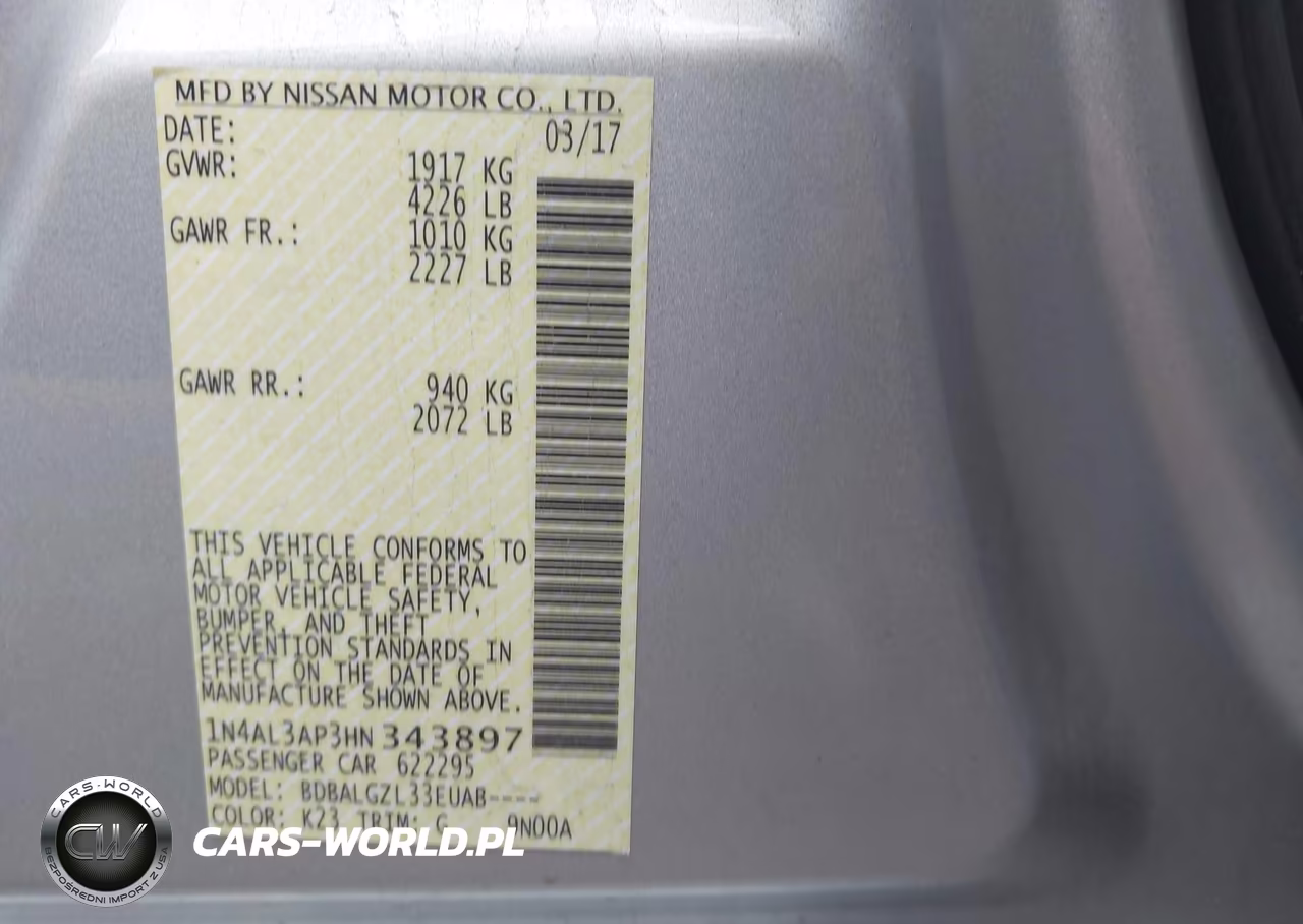 2017 Nissan Altima 2.5 S VIN:1N4AL3AP3HN343897 - 9