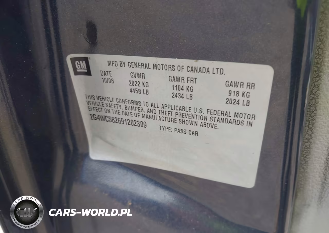 2009 Buick Lacrosse Cx VIN:2G4WC582691202309 - 9
