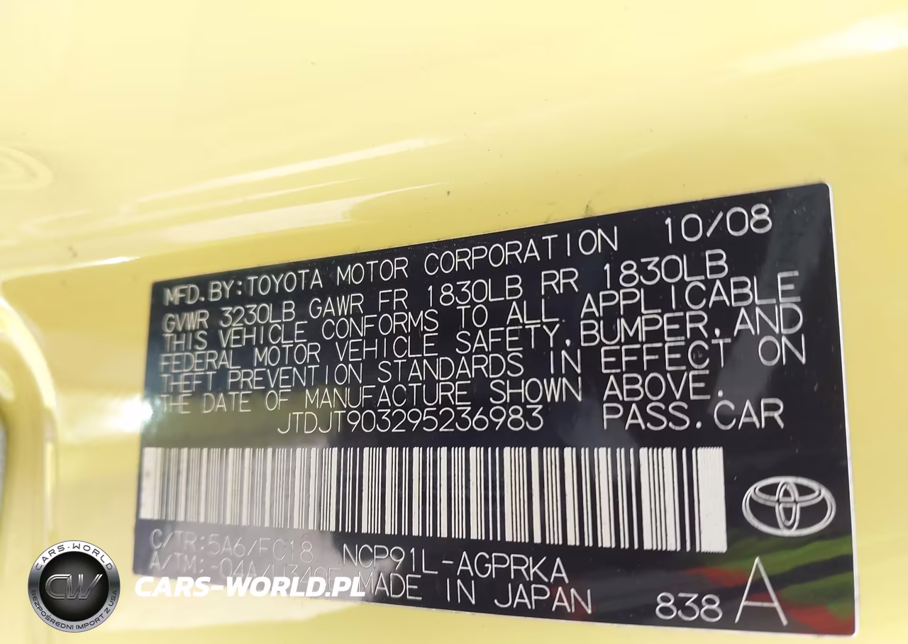 2009 Toyota Yaris VIN:JTDJT903295236983 - 9