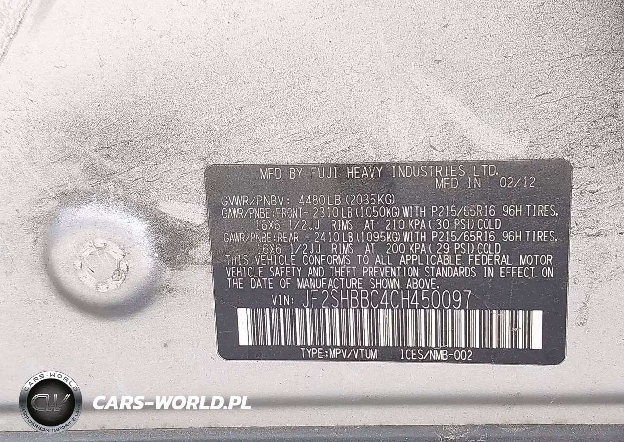 2012 Subaru Forester 2.5X VIN:JF2SHBBC4CH450097 - 9