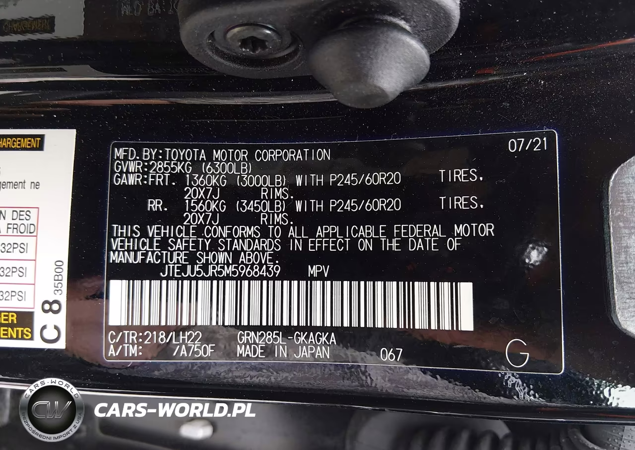 2021 Toyota 4Runner Nightshade Special Edition VIN:JTEJU5JR5M5968439 - 9