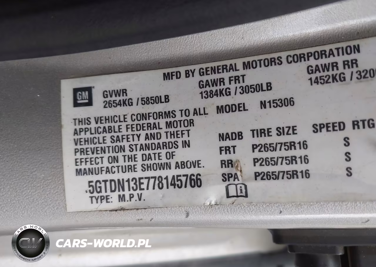 2007 Hummer H3 Suv VIN:5GTDN13E778145766 - 9