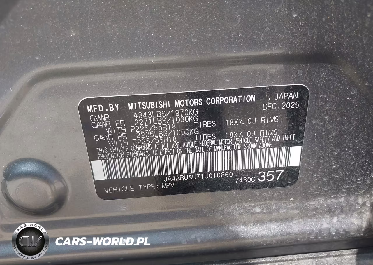 2026 Mitsubishi Outlander Sport 2.0 Es-2.0 Le-2.0 Ralliart-2.0 S-2.0 Se-2.0 Trail Edition VIN:JA4ARUAU7TU010860 - 9