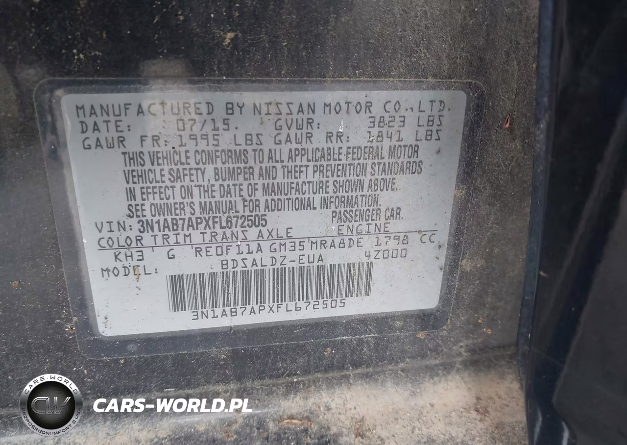 2015 Nissan Sentra Sv VIN:3N1AB7APXFL672505 - 9