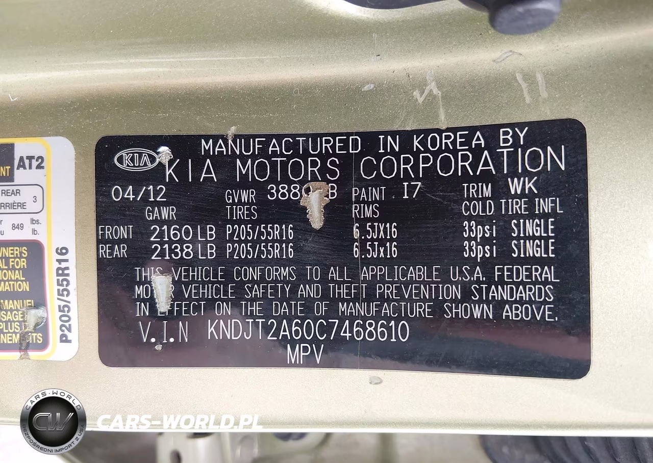 2012 Kia Soul + VIN:KNDJT2A60C7468610 - 9