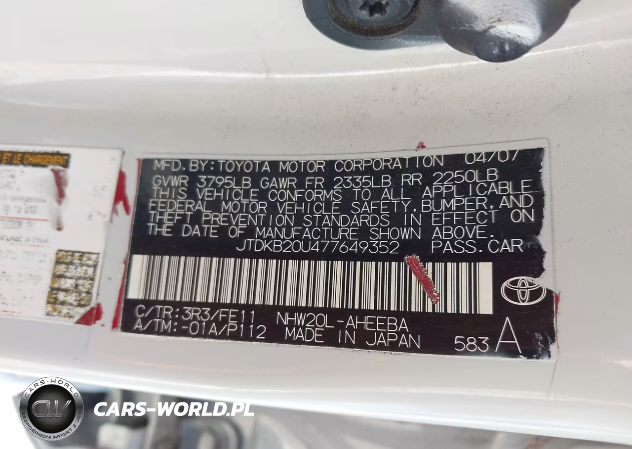 2007 Toyota Prius VIN:JTDKB20U477649352 - 9