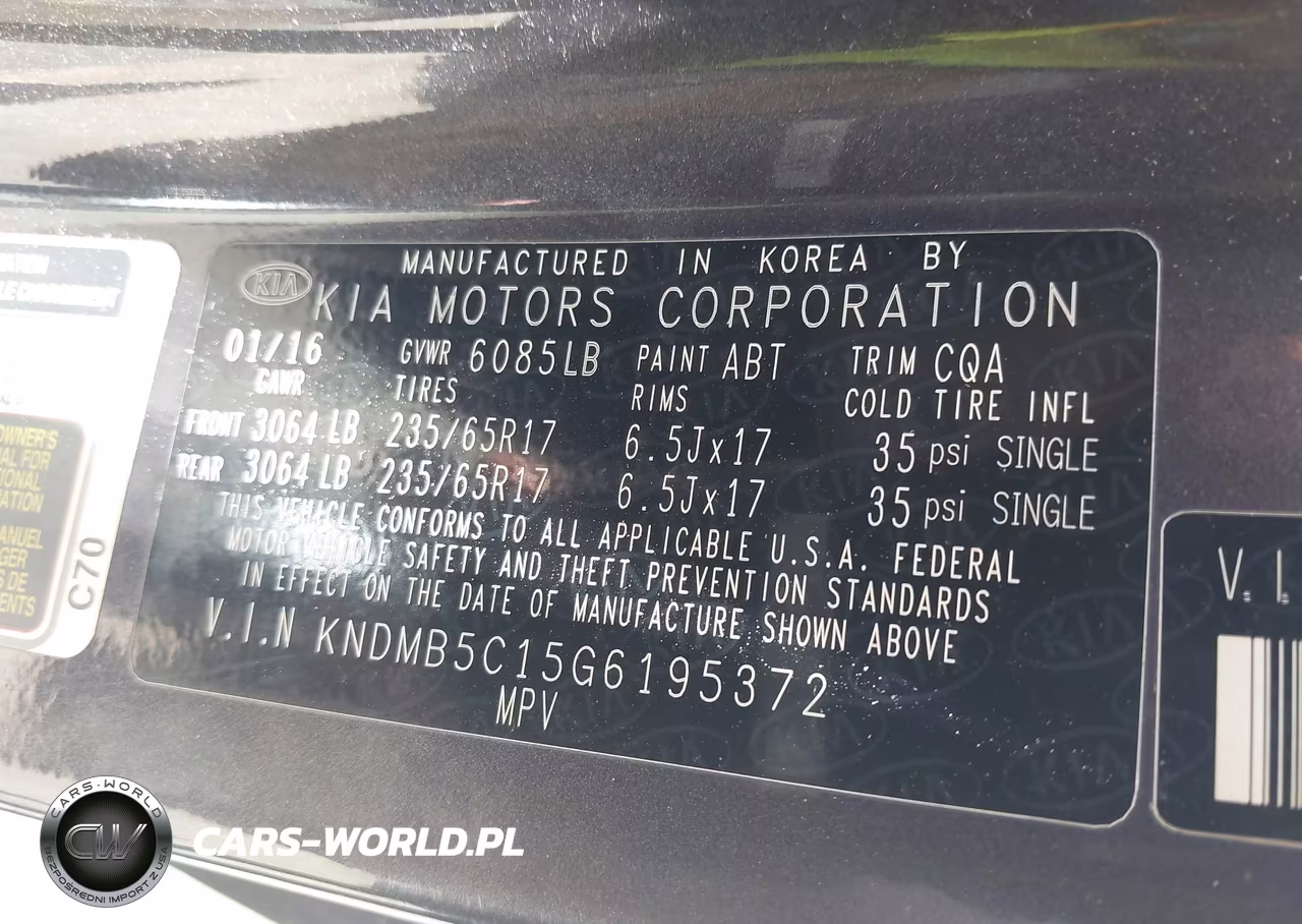 2016 Kia Sedona Lx VIN:KNDMB5C15G6195372 - 9