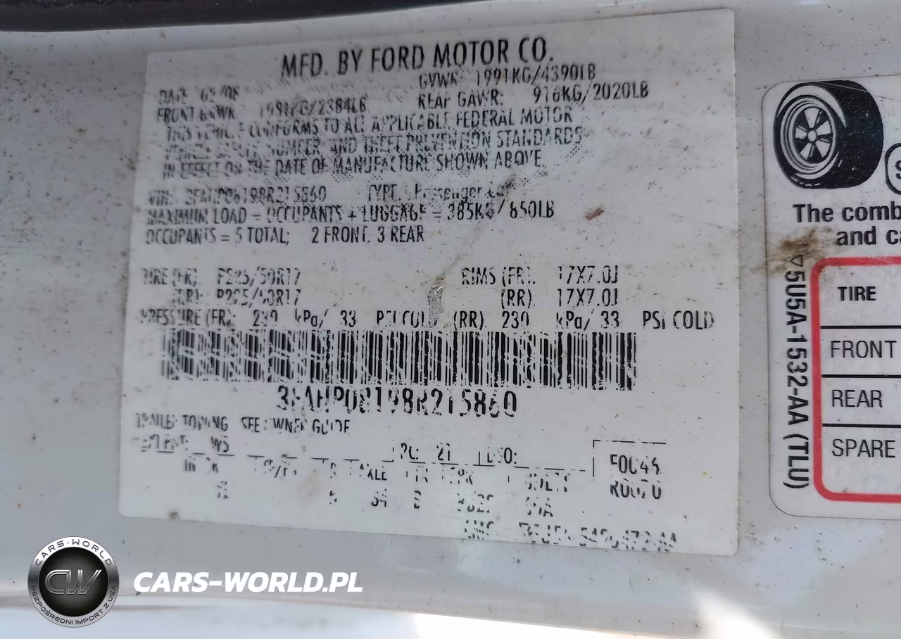 2008 Ford Fusion Sel VIN:3FAHP08198R215860 - 9